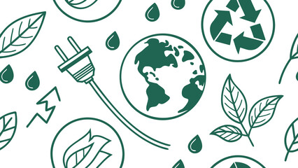 Eco friendly energy green world recycle leaf earth power sustainability renewable resources vector design concept
