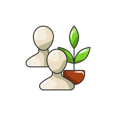 Community Roots Icon, Mutual Support Network Vector.