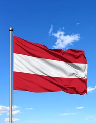 Austrian flag waving in a clear sky