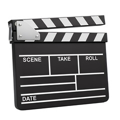 Obraz premium Film clapperboard announcing scene take and roll action!