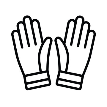black outline gloves icon clip art preview