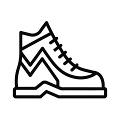 Hiking Boot Outline Vector Illustration