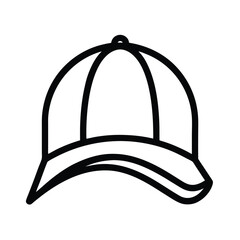 Baseball Cap Outline Vector Illustration