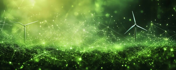 Green energy background, symbolizing environmentally friendly sustainable power solutions, with a texture pattern suitable for flyers, brochures, or banners promoting eco-conscious, Generative AI