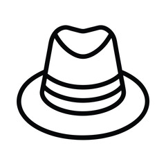 Fedora Outlined In Bold Vector Illustration