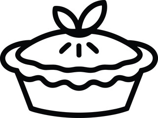 Apple Pie Line Art – Minimal Vector Dessert Illustration for Baking and Food Projects