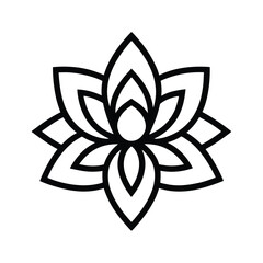 Flower Blooming Outline Vector Illustration