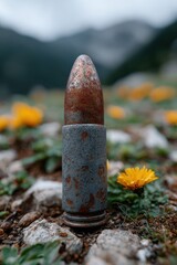 Rusty relic from a forgotten past surrounded by the beauty of nature in an unexpected juxtaposition. International Day for the Total Elimination of Nuclear Weapons
