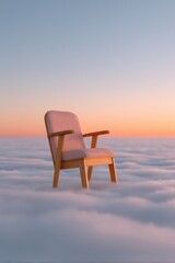 Chairs suspended in a dreamy cloudscape during a serene sunset, inviting reflection and imagination. International Day for the Total Elimination of Nuclear Weapons