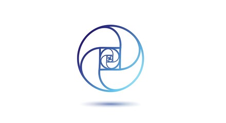 Golden ratio spiral circle logo design concept for branding and mathematics