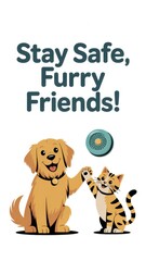 Cheerful pet safety greeting card bringing joy to furry companions promoting health and happiness. National Pet Carbon Monoxide (CO) Safety Day