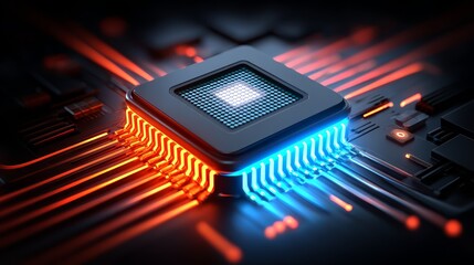 Intricate closeup of a computer processor, exploring the complexities of modern computing technology