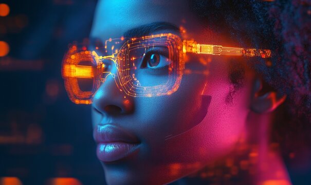 human head with binary code background, Generative AI - Powered by Adobe