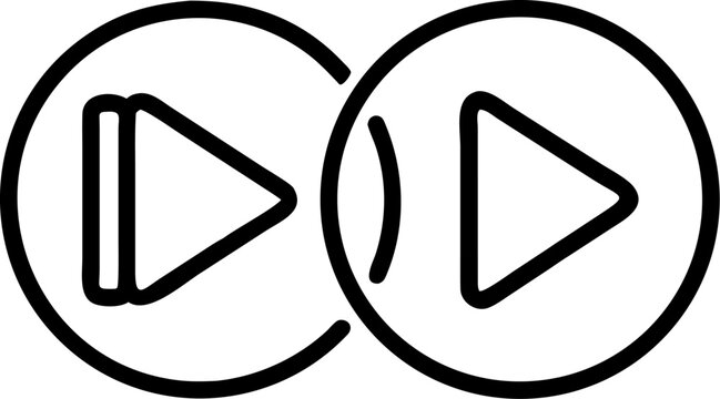 play pause stop icon, play and pause button music icon, essential play, pause, stop, skip controls