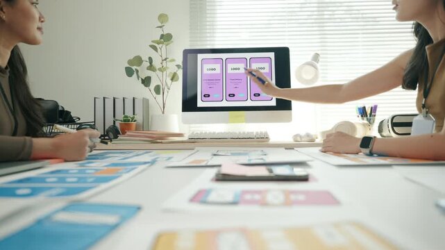 Teamwork Programers meeting for discussion data analysis for UX and UI programming for preparing for Generative AI Technology