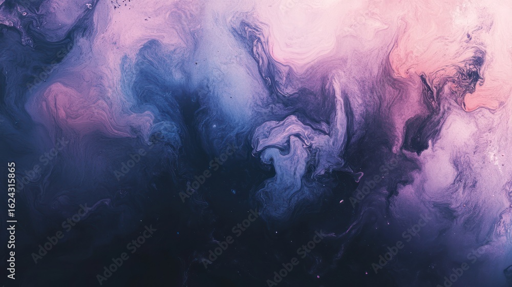 Poster abstract pink and blue marbled pattern with fluid swirls and soft colors for artistic design