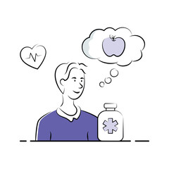 Take a look at this creative illustration of healthy thoughts illustration