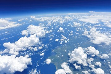 High-altitude view of Earth's clouds and oceans