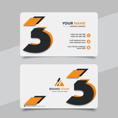 Creative modern yellow business card design  name card corporate visiting card and simple clean template vector design