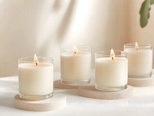 "Elegant Candle Grouping on Table"