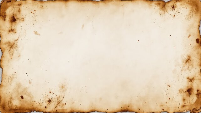 Aged parchment paper with scorched edges offers a versatile backdrop for artistic projects and timeless design aesthetics