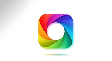 Colorful rounded square logo design template vector graphic illustration art