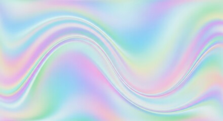 Pastel Holographic Wave Background