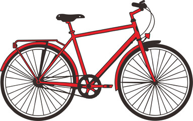 Fototapeta premium red bicycle on white background