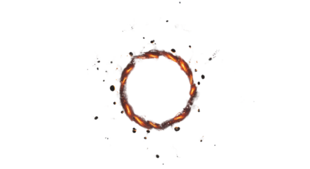 Abstract ring of fire with particles isolated PNG with Transparent Background