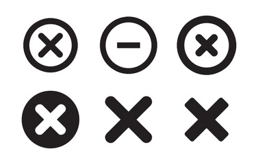 Flat Design X Icons Collection – Close, Remove, and Cancel Marks