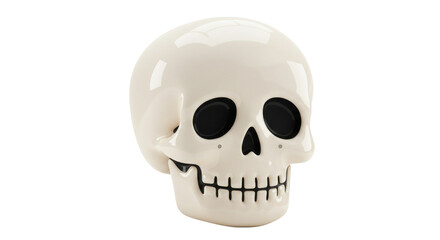 Ceramic Skull Prop for Halloween Decoration isolated PNG with Transparent Background