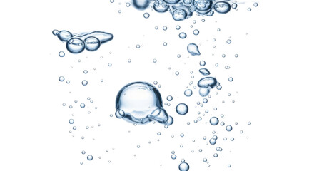 Bubbles floating in clear water isolated PNG with Transparent Background