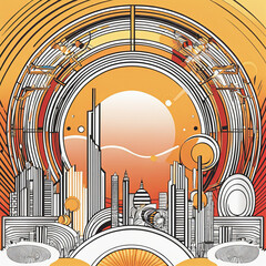 An example of a circular city emblem.
