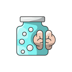 Calm Jar Icon, Visual Relaxation Glitter Tool.