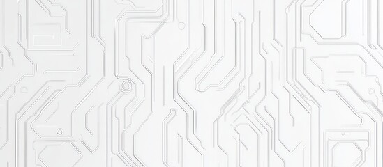 Elegant White Circuit Board Pattern Emitting Subtle Energy and Intricate Network