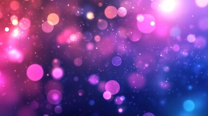 Abstract Pink Purple Bokeh Light Background with Glowing Circles for Design