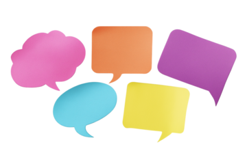 吹き出しの形のカラフルな付箋