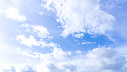 Obraz premium Blue sky with puffy white clouds