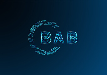 BAB low poly letter logo vector design. BAB lower poly logo design. BAB unique low poly logo design.