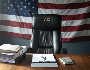 Empty Executive Chair Under Spotlight in Financial Institution Concept
