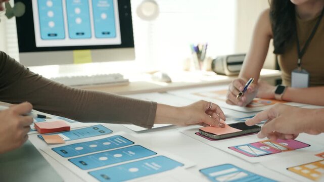 Teamwork Programers meeting for discussion data analysis for UX and UI programming for preparing for Generative AI Technology