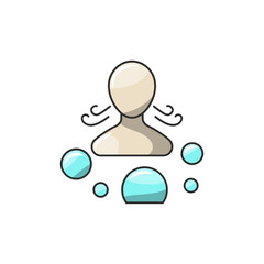 Breathe Bubble Icon, Guided Respiration Aid Vector.