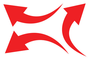 Curved arrow icons. curved arrows set. arrow symbol collection. vector illustration. eps 10