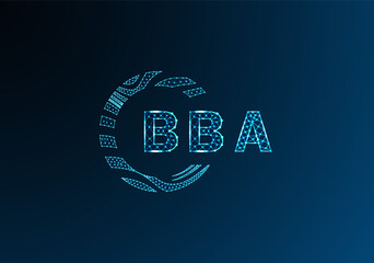 BBA low poly letter logo vector design. BBA lower poly logo design. BBA unique low poly logo design.