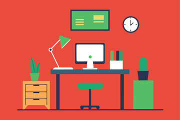 workspace interior with ergonomic desk setup   (1).eps