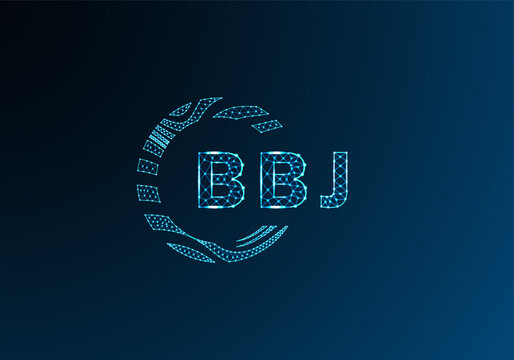 BBJ low poly letter logo vector design. BBJ lower poly logo design. BBJ unique low poly logo design.