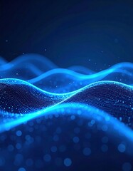Abstract blue wavy digital landscape