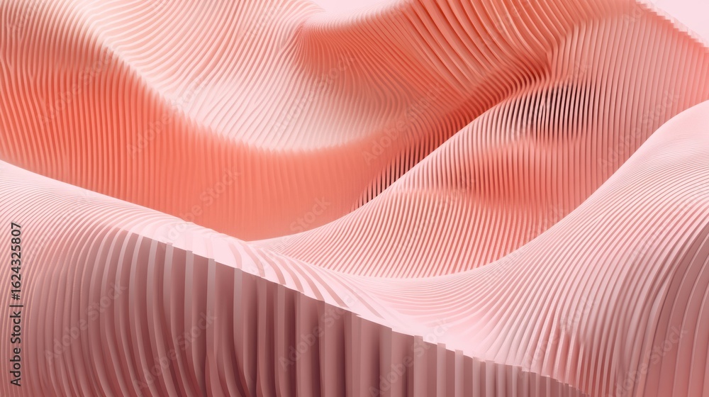 Aufkleber abstract pink wavy pattern with textured surface in soft light artistic background