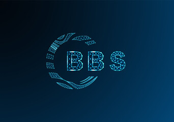 BBS low poly letter logo vector design. BBS lower poly logo design. BBS unique low poly logo design.