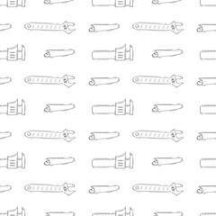 hand drawn construction tools seamless pattern